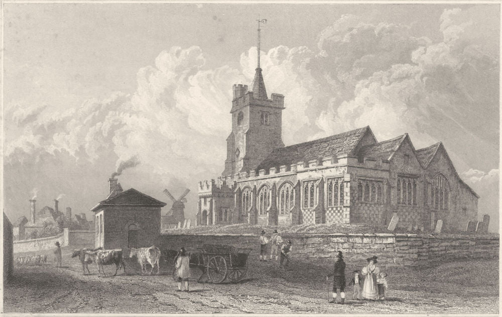 ESSEX. East Rayleigh Church. Horse & Cart. (Bartlett/Wright) 1834 old print